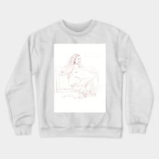 Sketch of a girl riding a bike Crewneck Sweatshirt